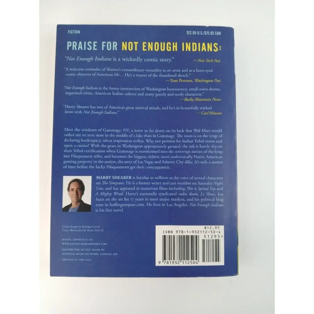 Harry Shearer Not Enough Indians Novel Paperback 2006 Humor *